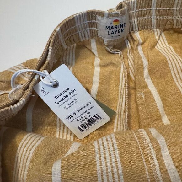 $98 marine layer frankie wide leg pant yellow size medium - Picture 4 of 4